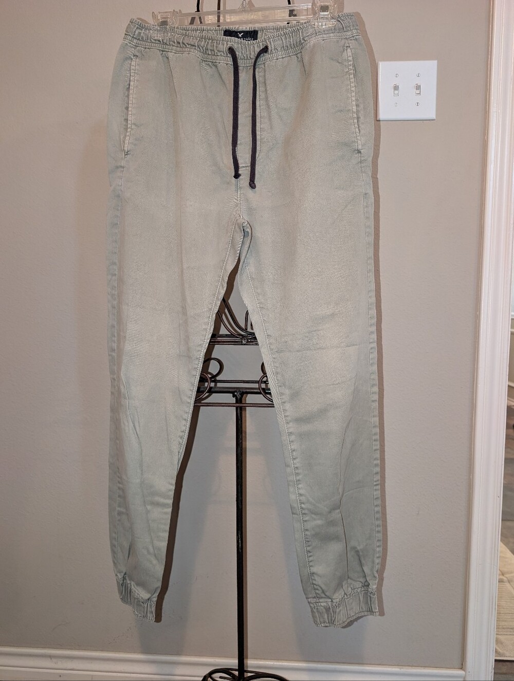 American Eagle Outfitters Men's Jogger Pants in Light Sage/Khaki